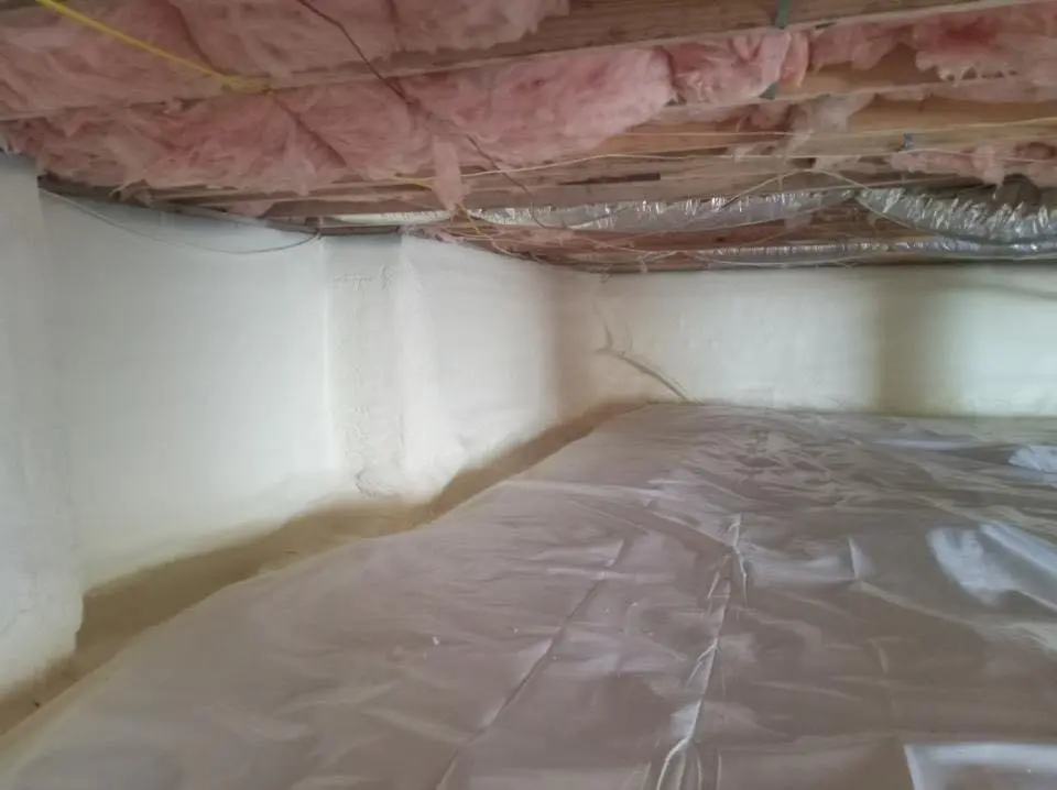 Crawl space encapsulation with closed-cell spray foam for Attic Insulation in Fond du Lac
